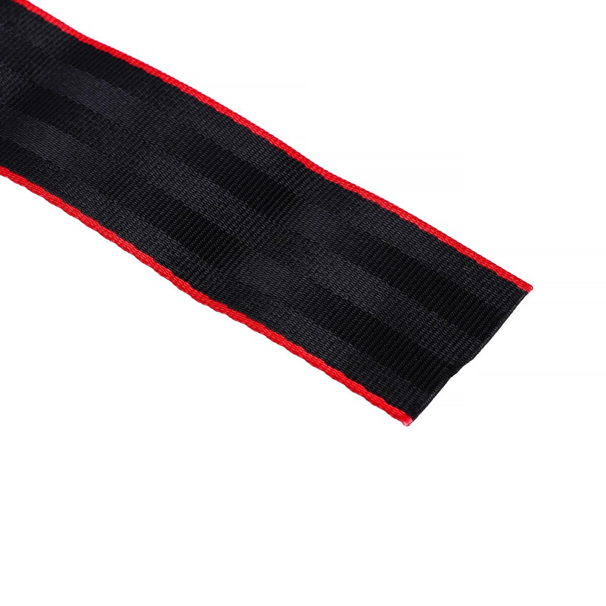 Нейлоновая лента, ремень 4.8 см × 5 м, черный с красным кантом2