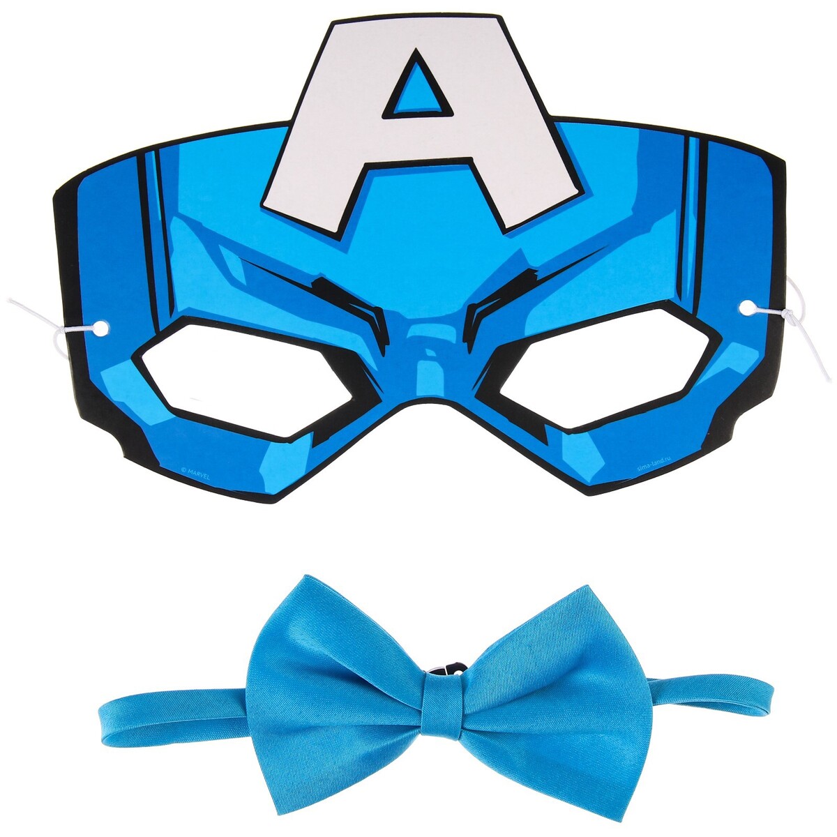 Набор карнавальный маска и бабочка карнавальный набор бандана в полоску маска с рогами белая термонаклейка