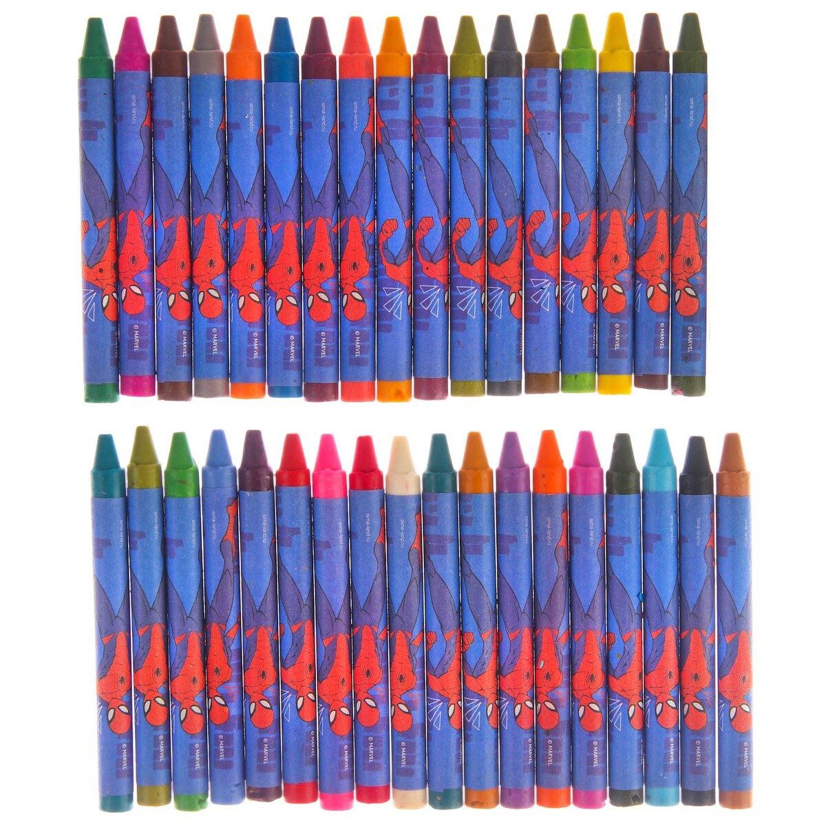 Восковые карандаши человек-паук, набор 36 цветов фото