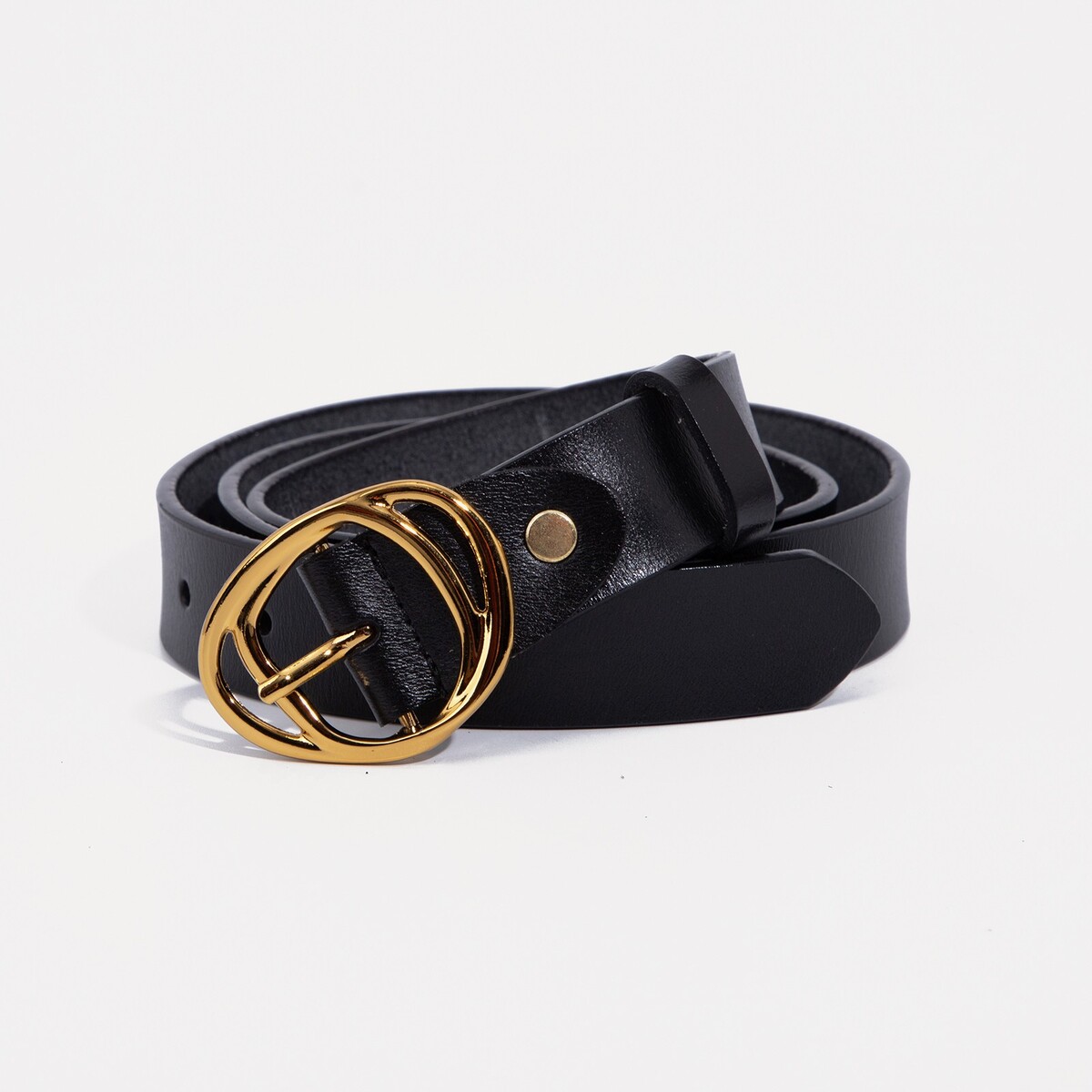 

Ремень женский, ширина 3 см, винт, пряжка метал, цвет черный