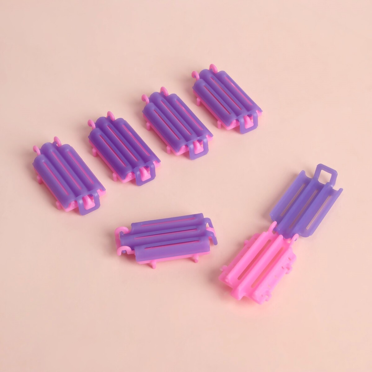 Бигуди для прикорневого объема, 5,7 × 3 × 1 см, 6 шт, цвет розовый/фиолетовый, Queen fair