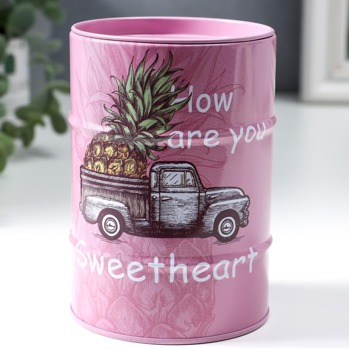 

Копилка металл банка, Розовый