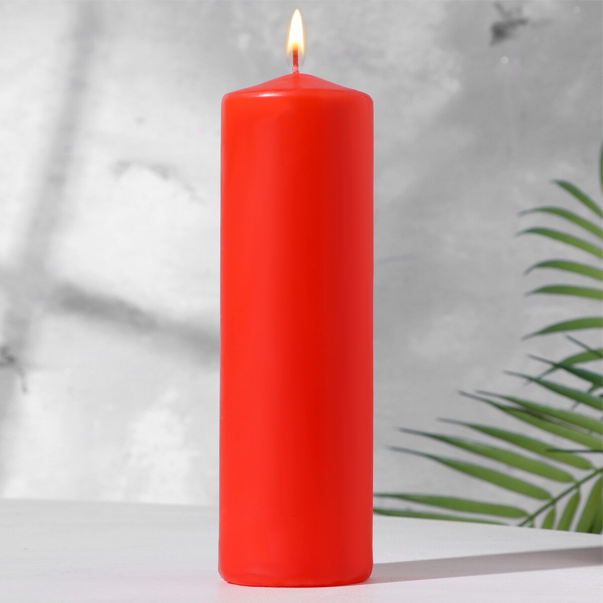 Свеча-цилиндр, 6х19 см, 425 г, 25 ч, красный свеча цилиндр парафиновая лакированная красный металлик 5 6×12 см