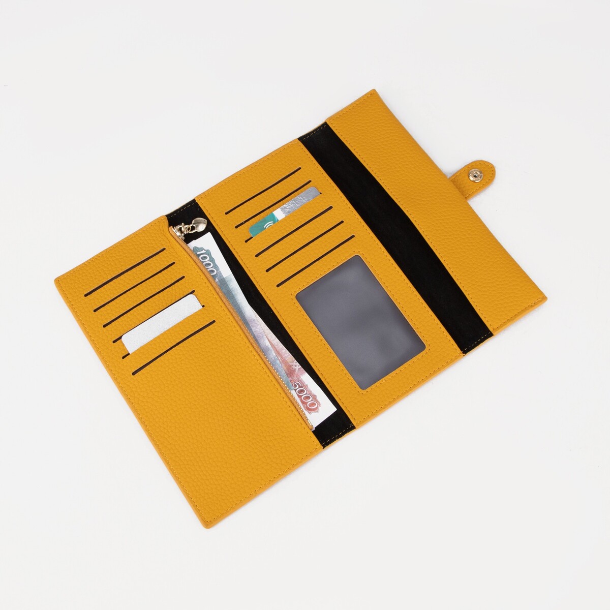 фото Кошелек на кнопке, цвет желтый no brand