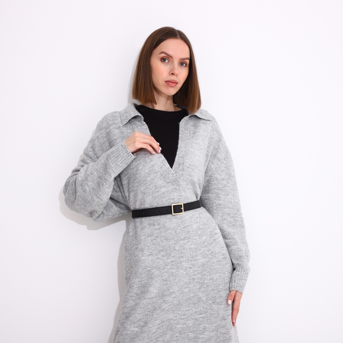 фото Ремень женский, ширина 2,4 см, пряжка метал, цвет черный no brand