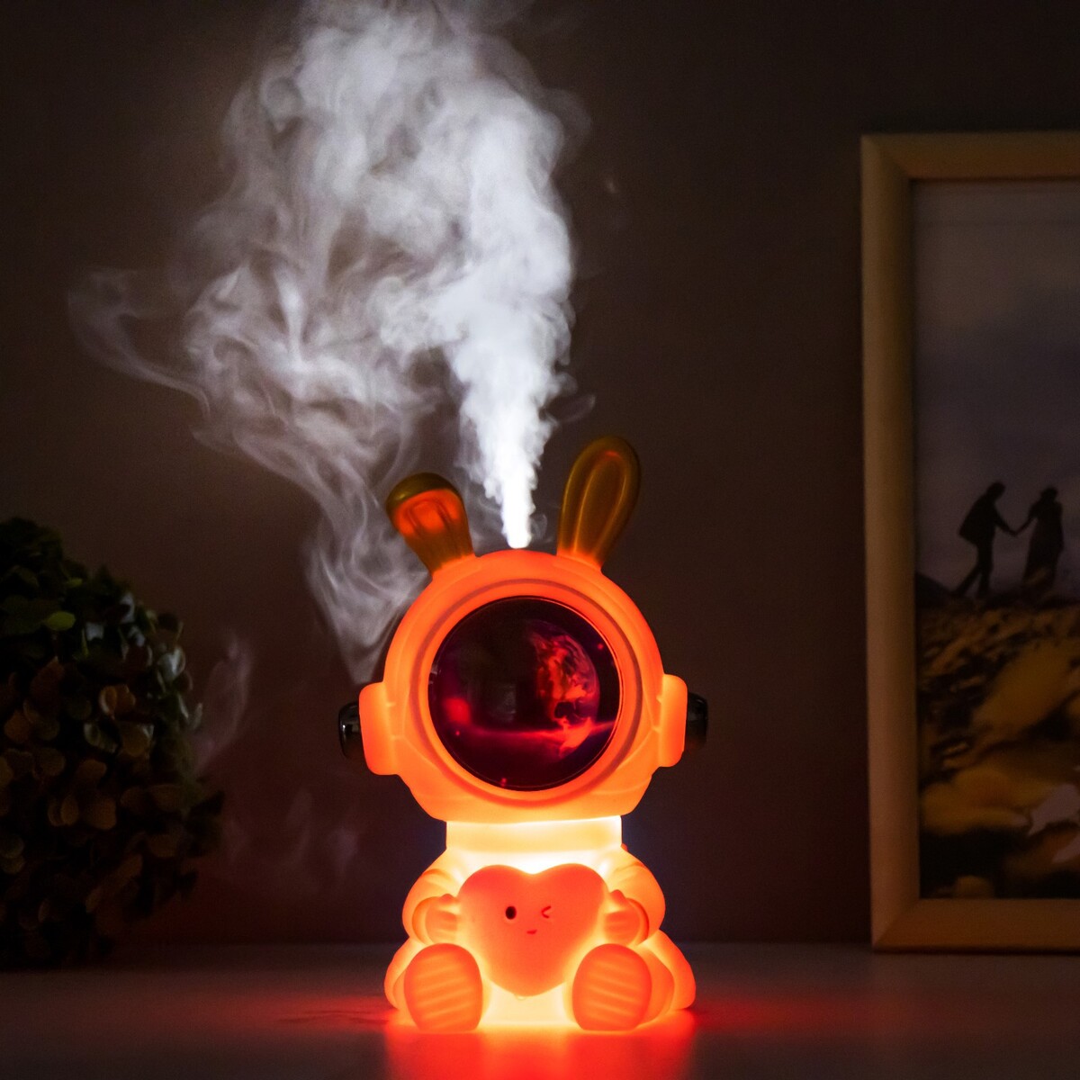 

Ночник-увлажнитель зайчик космонавт led usb белый 12х12х18 см, Разноцветный