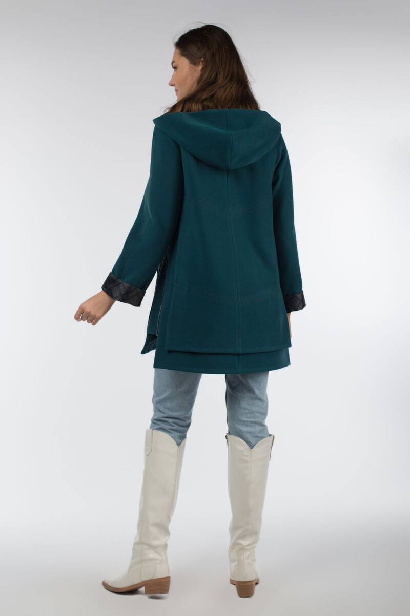 Пальто женское демисезонное EL PODIO, размер 42, цвет зеленый 01615517 однобортное - фото 4