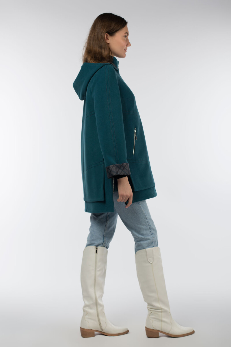 Пальто женское демисезонное EL PODIO, размер 42, цвет зеленый 01615517 однобортное - фото 3