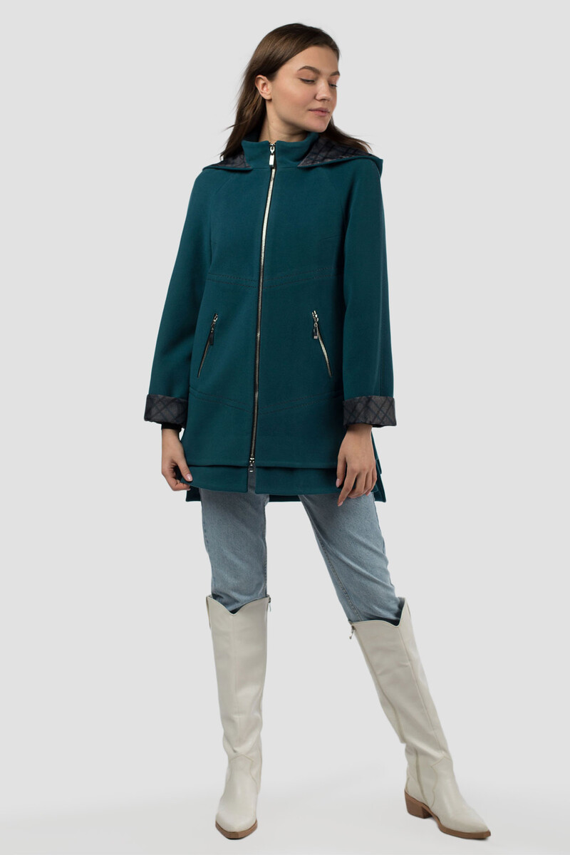 Пальто женское демисезонное EL PODIO, размер 42, цвет зеленый 01615517 однобортное - фото 1
