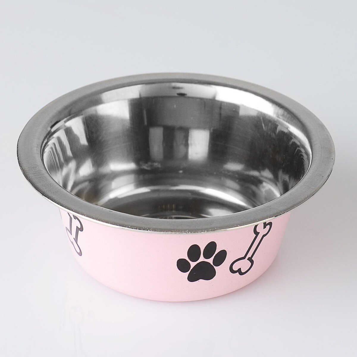 Миска стандартная цветная с принтом, 240 мл, розовая беговая тарелка carno для грызунов 18 х 18 х 11 см розовая