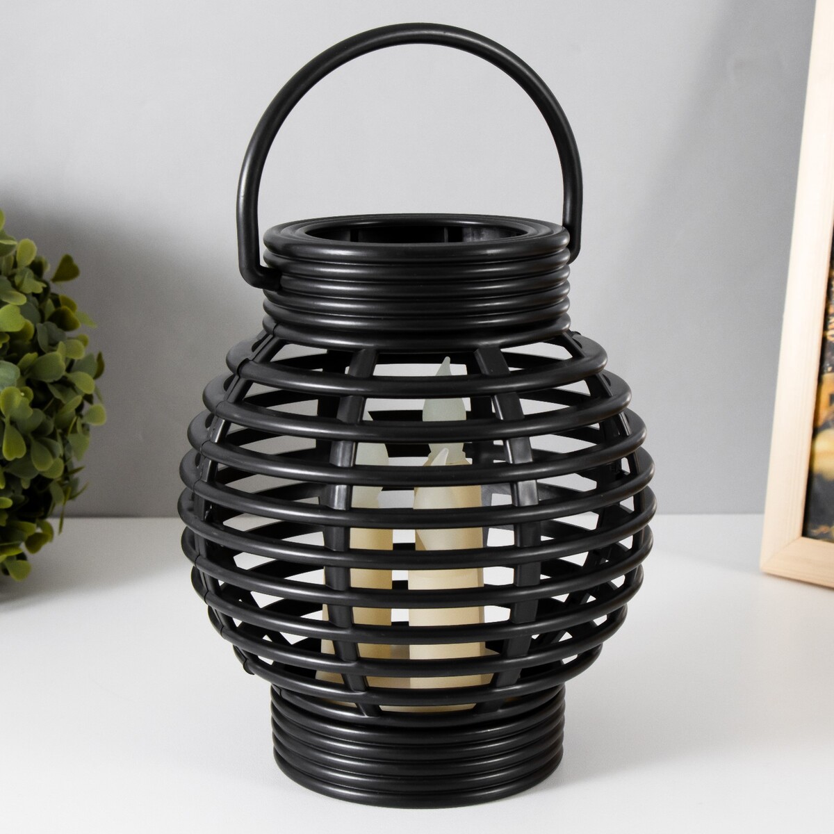 

Ночник корзинка led от батареек 3хааа черный 14,5х14,5х17,5 см risalux