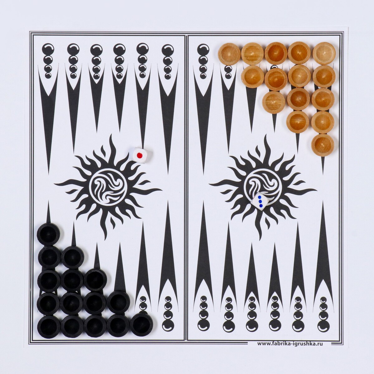 фото Настольная игра 3 в 1: шахматы, шашки, нарды, деревянные фигуры, доска 29.5 х 29.5 см no brand