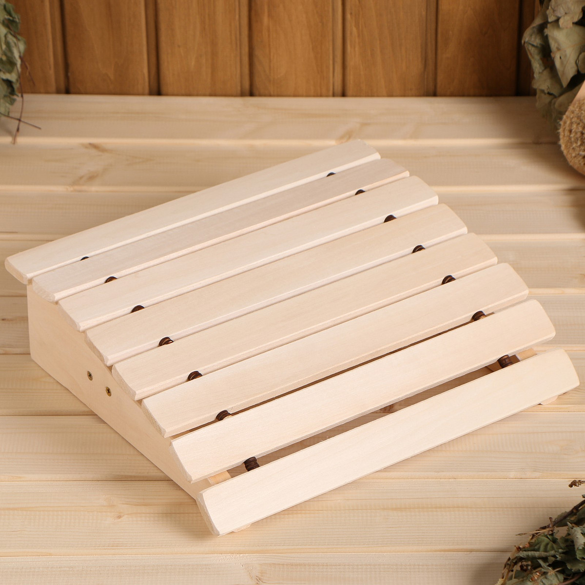 

Подголовник анатомический для бани и сауны, 32×28×9.5 см, деревянный,, Бежевый