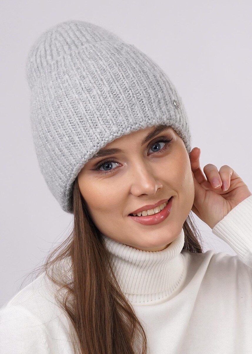 

Шапка, Серый;меланж св.серый\люрекс серебро