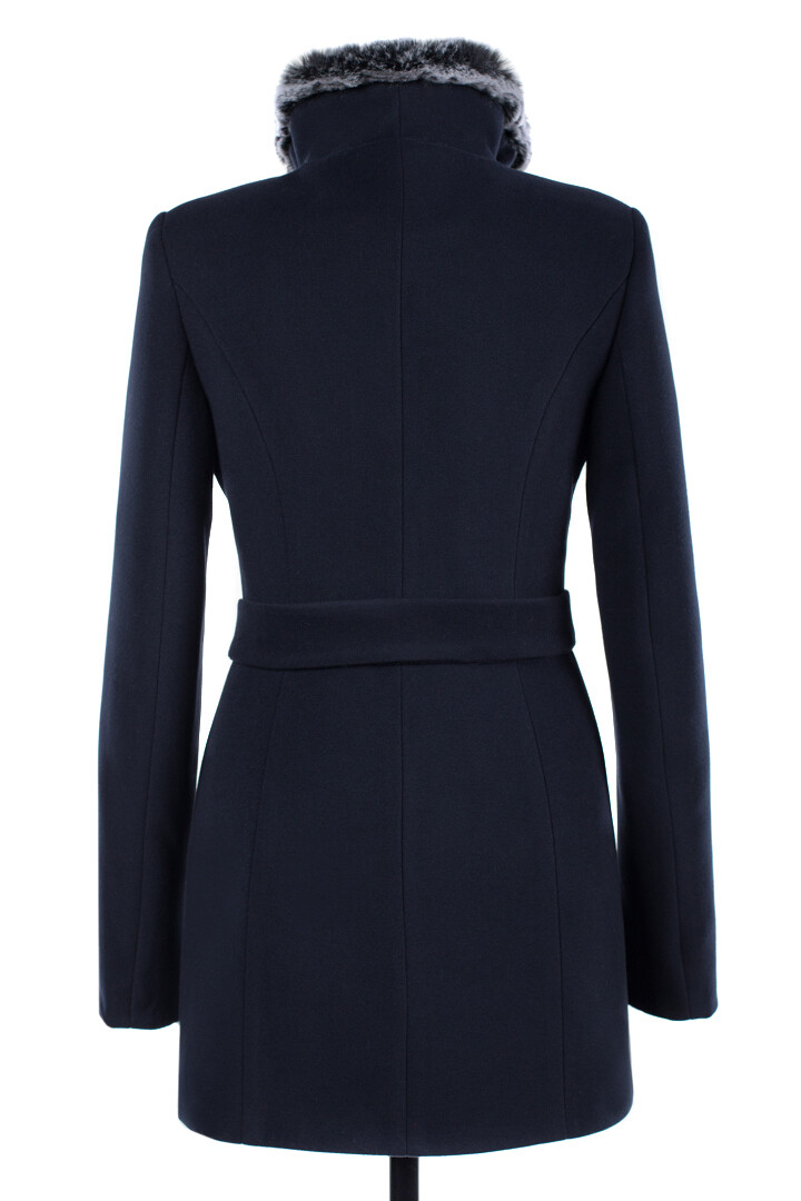 Пальто женское утепленное (пояс) EL PODIO, размер 40, цвет темно-синий 01649448 однобортное - фото 4