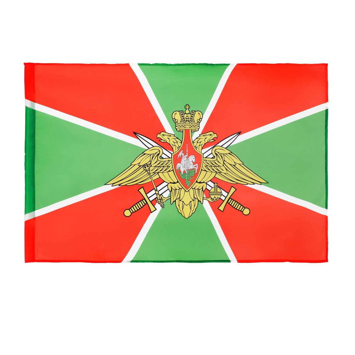 Флаг пограничные войска, 90 х 135 см, полиэфирный шелк, без древка пламя и шелк