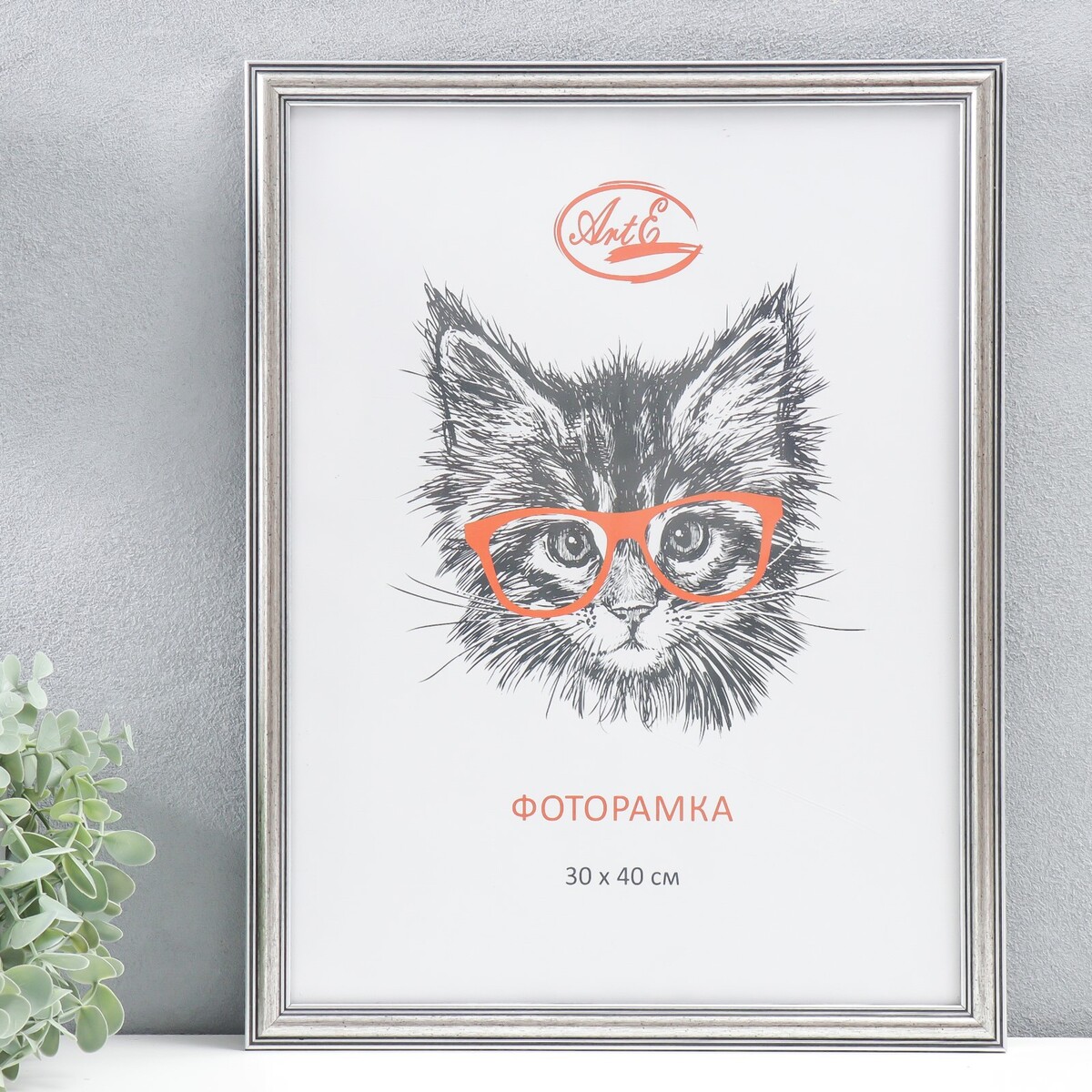 

Фоторамка пластик 30х40 см, (пластиковый экран) 20152-70019-30-40, Серебристый