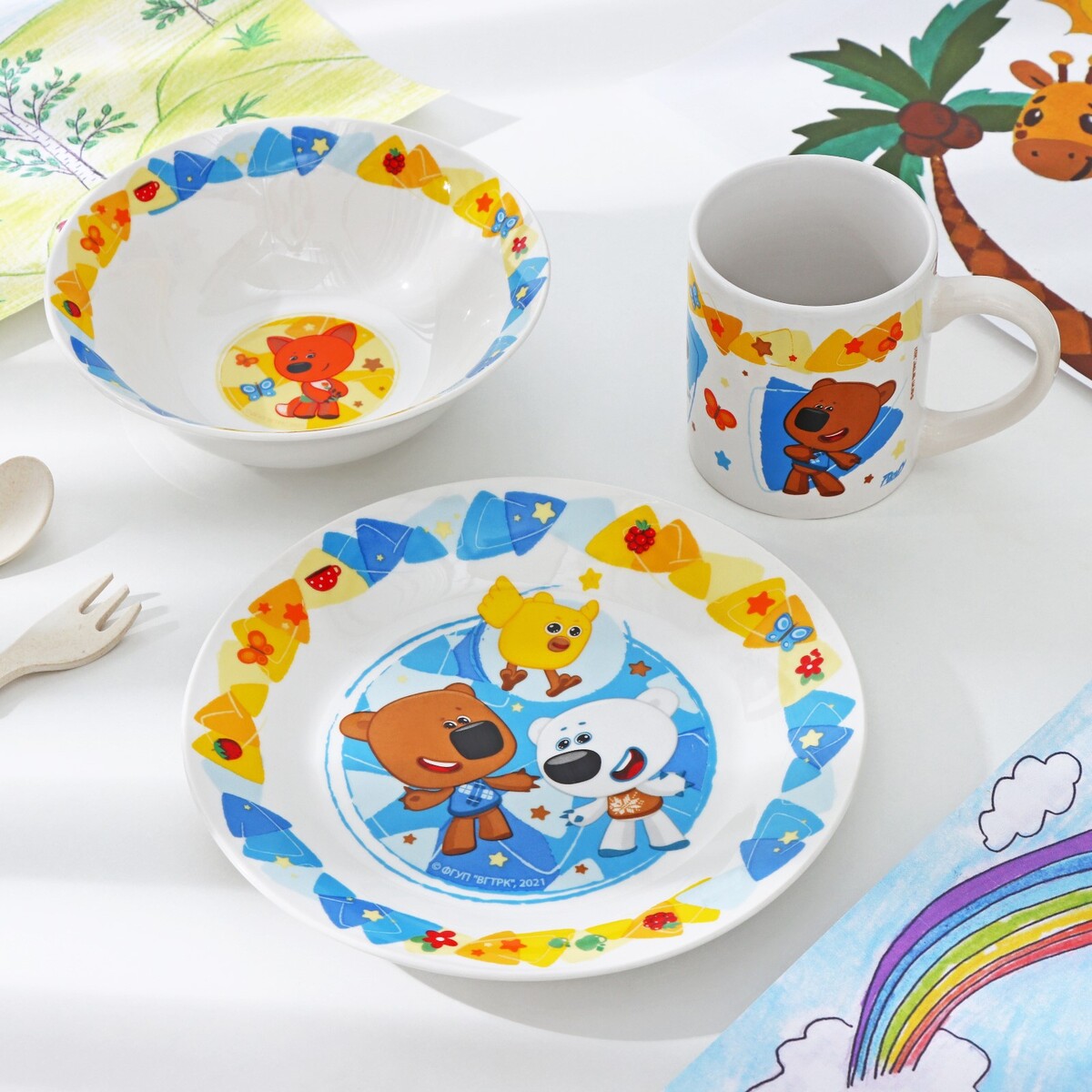 

Набор посуды 3 предмета, Разноцветный