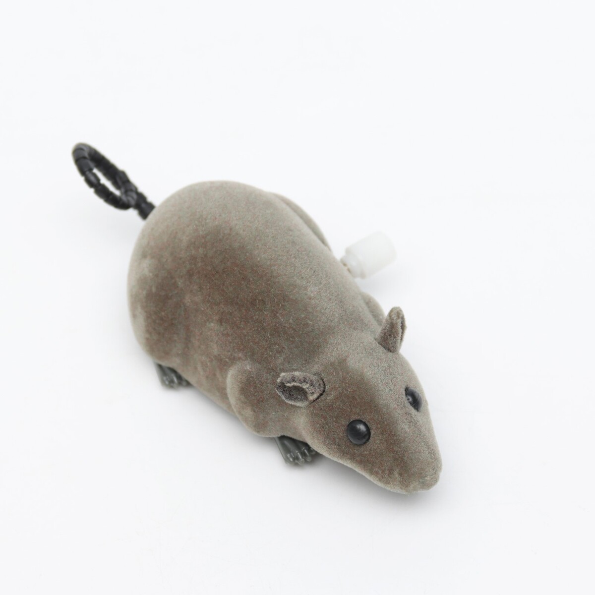фото Мышь заводная бархатная, 12 см, серая пижон