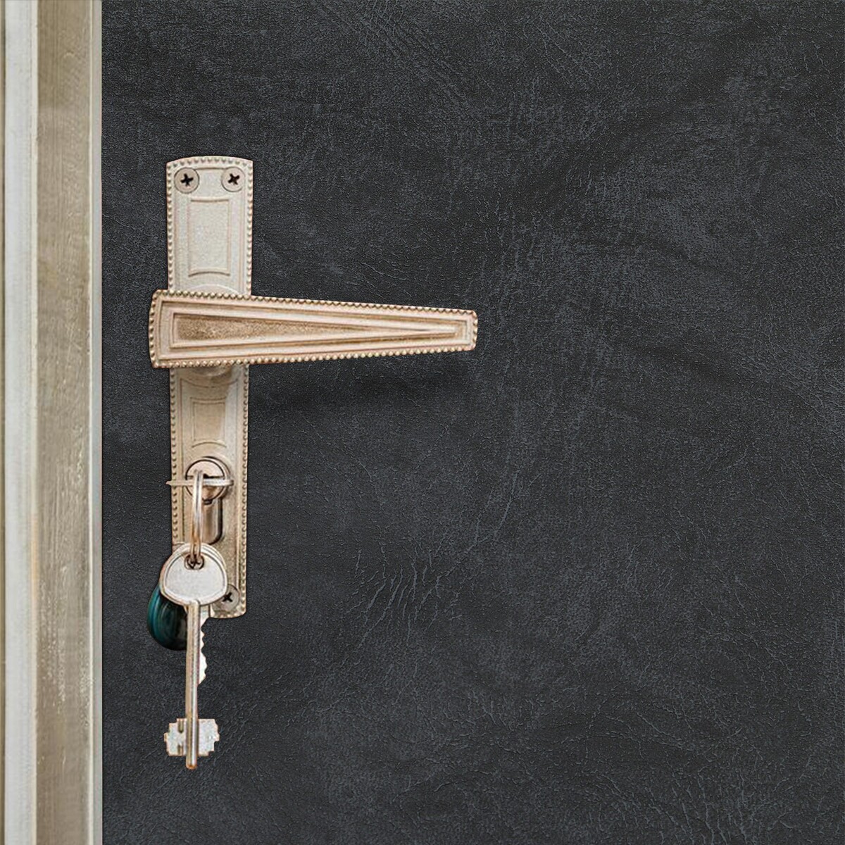 Комплект для обивки дверей, 110 × 200 см: иск.кожа, ватин 5 мм, гвозди, струна, серый,