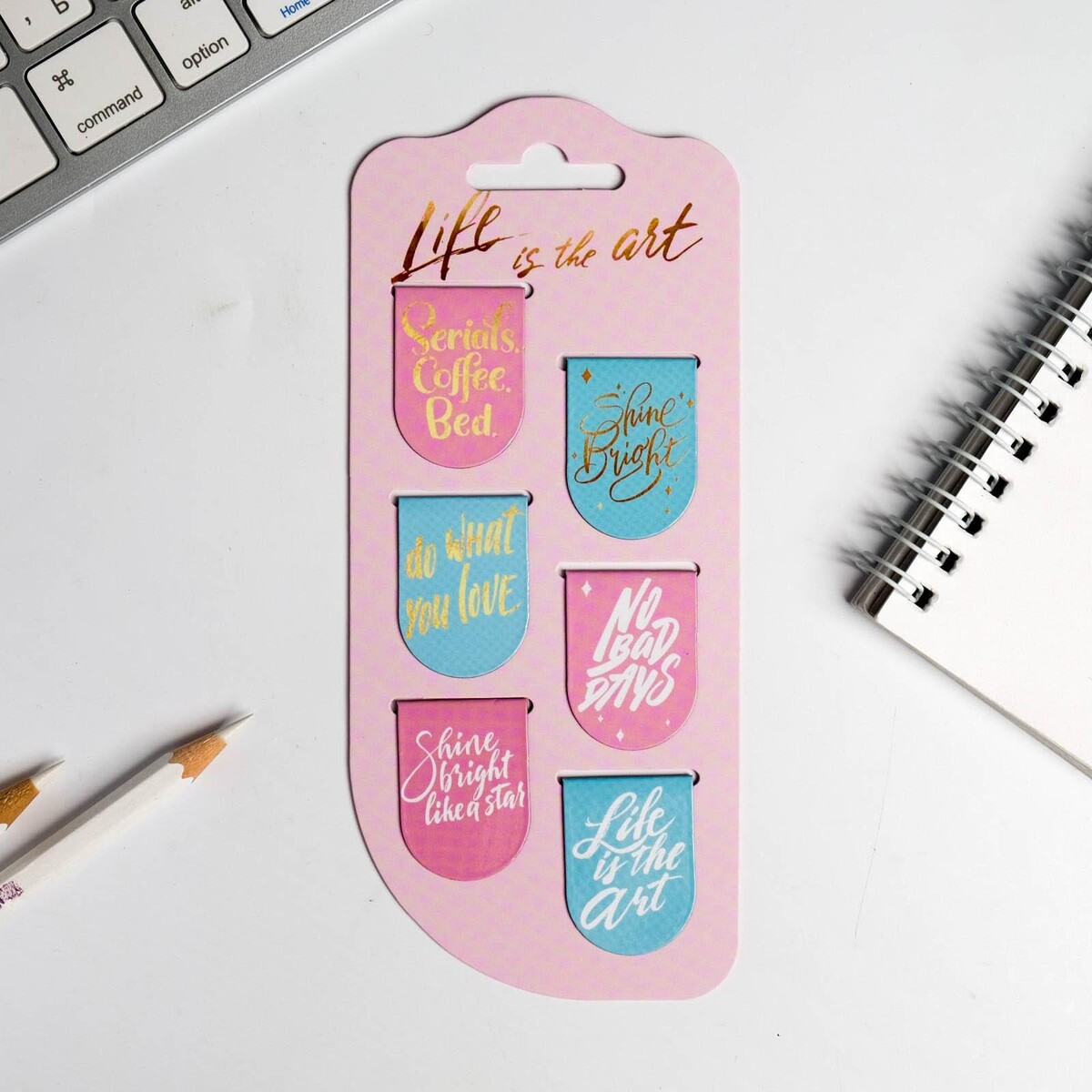 

Закладки магнитные на подложке life is the art, 6 шт