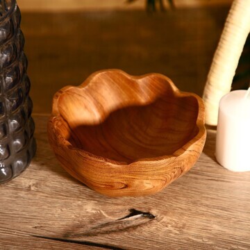 Салатник, 17×17×8 см, тиковое дерево