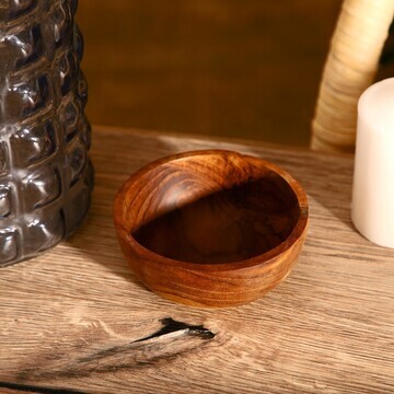 Миска, 10×10×4 см, тиковое дерево