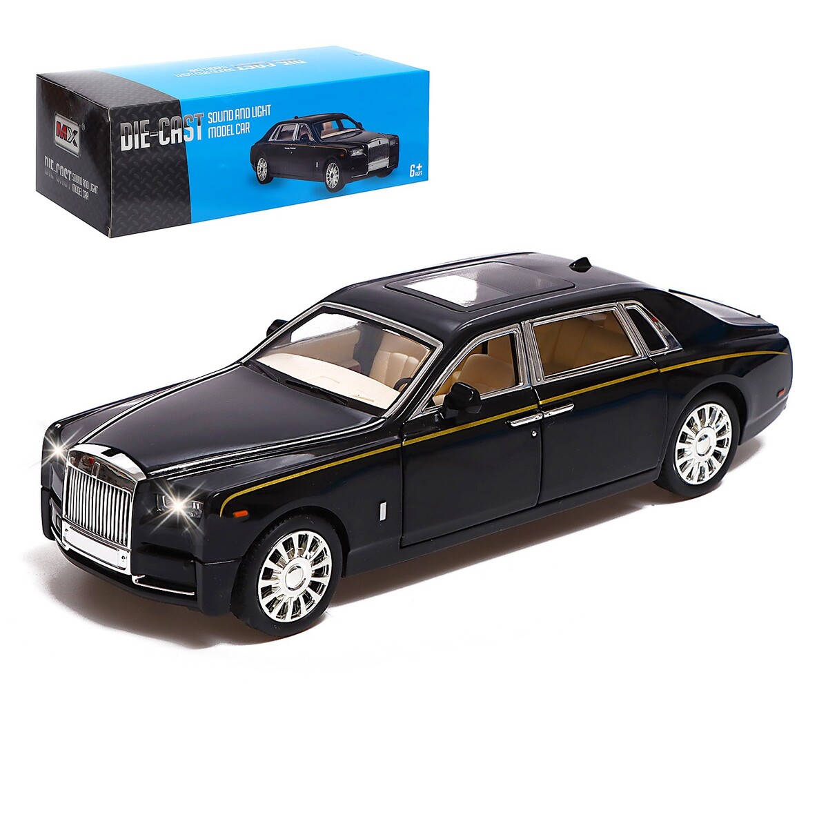 Машина металлическая rolls-royce phantom, 1:24, открываются двери, капот,  багажник, цвет чёрный No brand 01700624: купить за 2210 руб в интернет  магазине с бесплатной доставкой