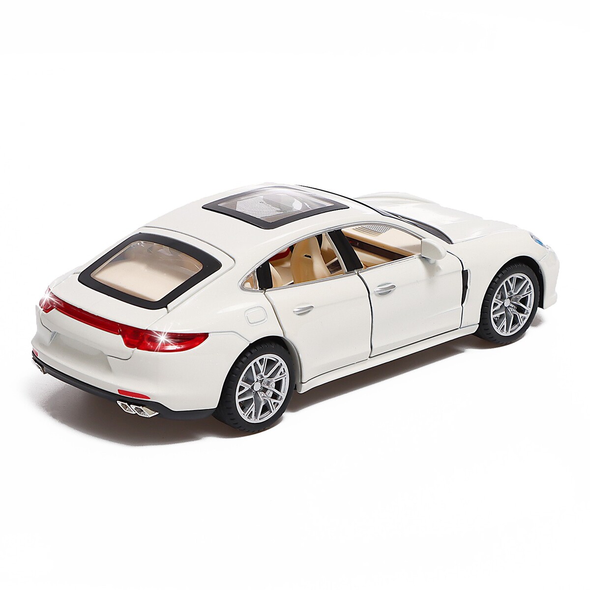 Машина металлическая porsche panamera, масштаб 1:24, открываются двери,  капот, багажник, цвет белый No brand 01712946: купить за 2150 руб в  интернет магазине с бесплатной доставкой