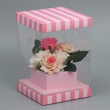 Коробка для цветов с вазой и pvc окнами 