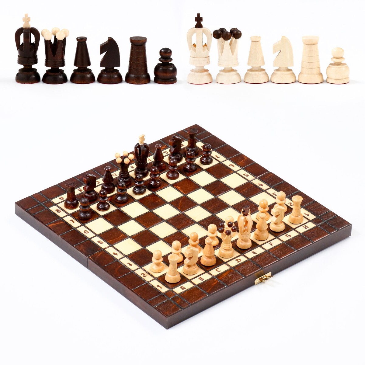 Настольная игра 3 в 1: шахматы, шашки, нарды, 35 х 35 см, король h-7 см No brand