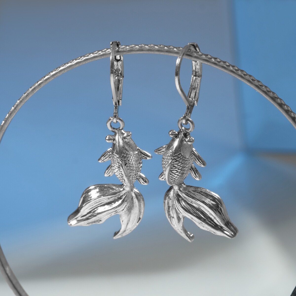 

Серьги висячие, Серебряный;серебристый