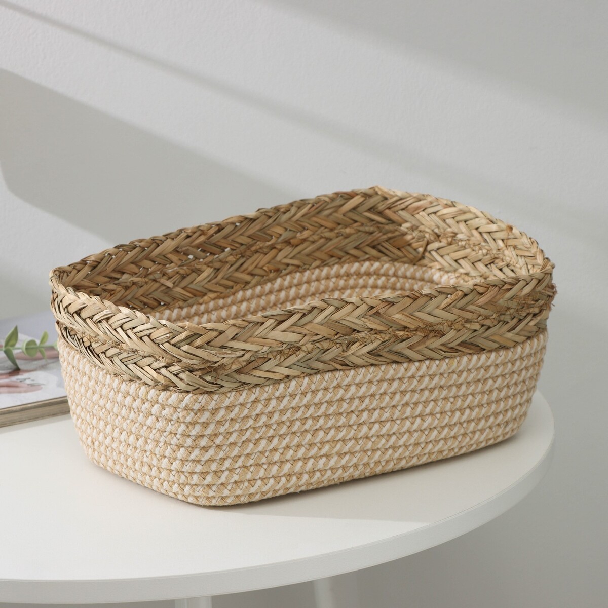 Корзина для хранения плетеная ручной работы доляна корзина для продуктов доляна 39×26×10 см