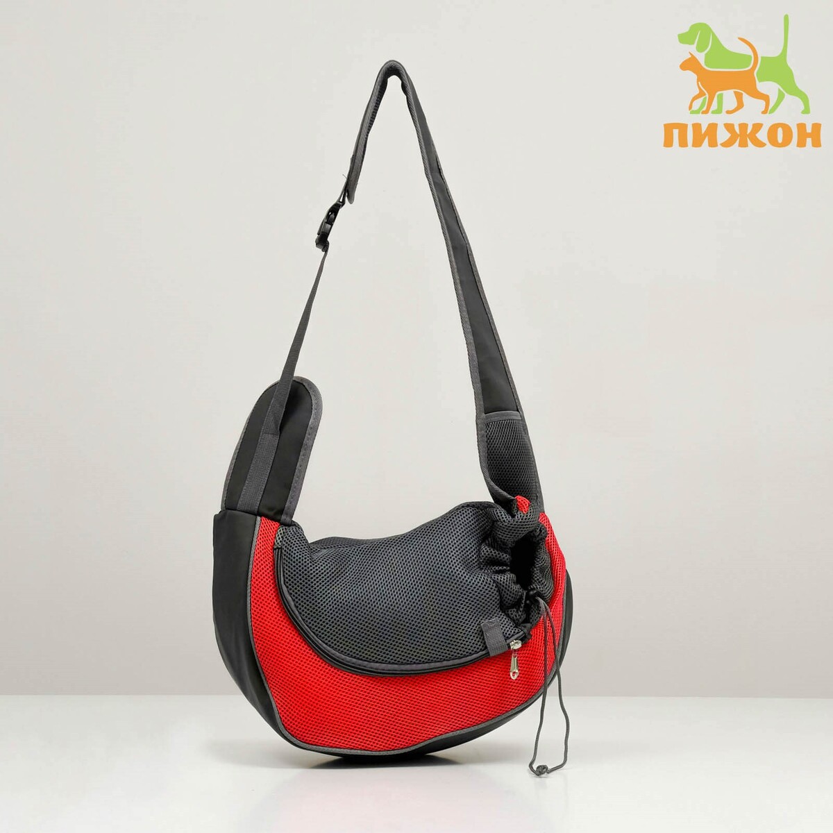 Сумка-переноска сумка переноска для животных полукруглая с карманоми пвх 37 х 18 х 25 см красная