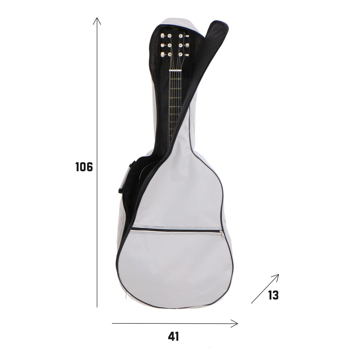 Чехол для гитары music life, 106х41х13 см, серый чехол для классической гитары 106 х 38 см