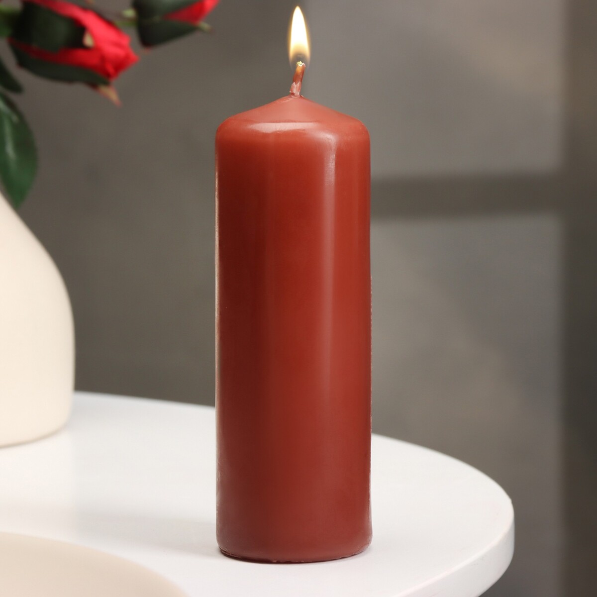 Свеча - цилиндр, 4×12 см, 15 ч, каштан свеча цилиндр 4×6 см 9 ч каштан