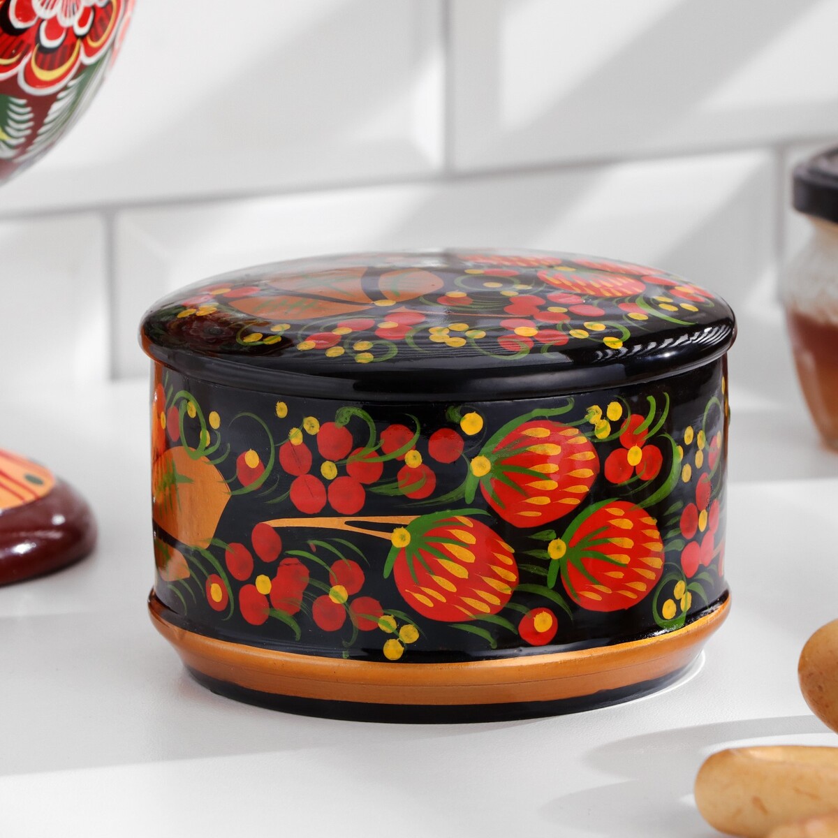 

Шкатулка 11×7,5 см, хохлома, Разноцветный