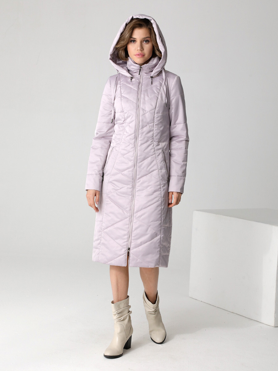 Пальто DizzyWay, размер 42, цвет серо-розовый 01850219 однобортное - фото 4