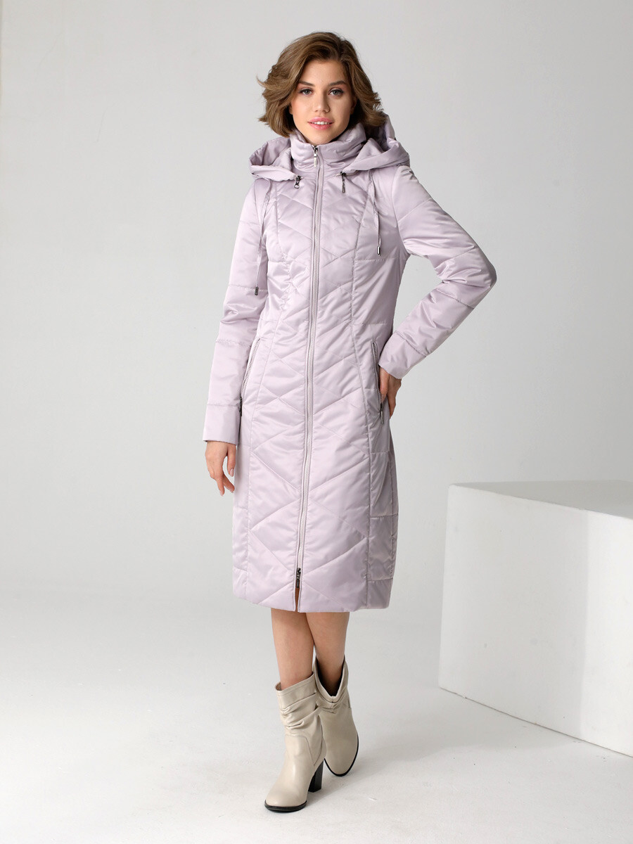 Пальто DizzyWay, размер 42, цвет серо-розовый 01850219 однобортное - фото 1