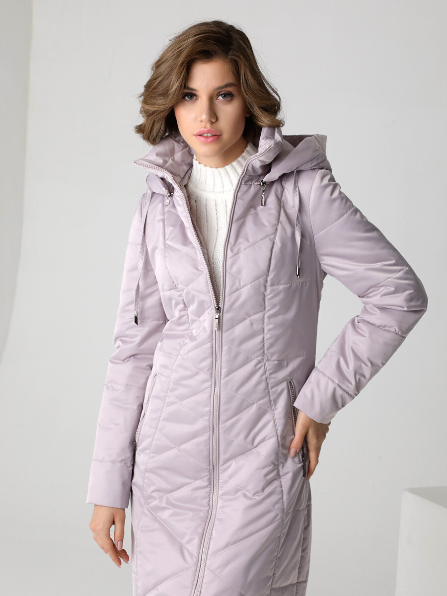 Пальто DizzyWay, размер 42, цвет серо-розовый 01850219 однобортное - фото 3