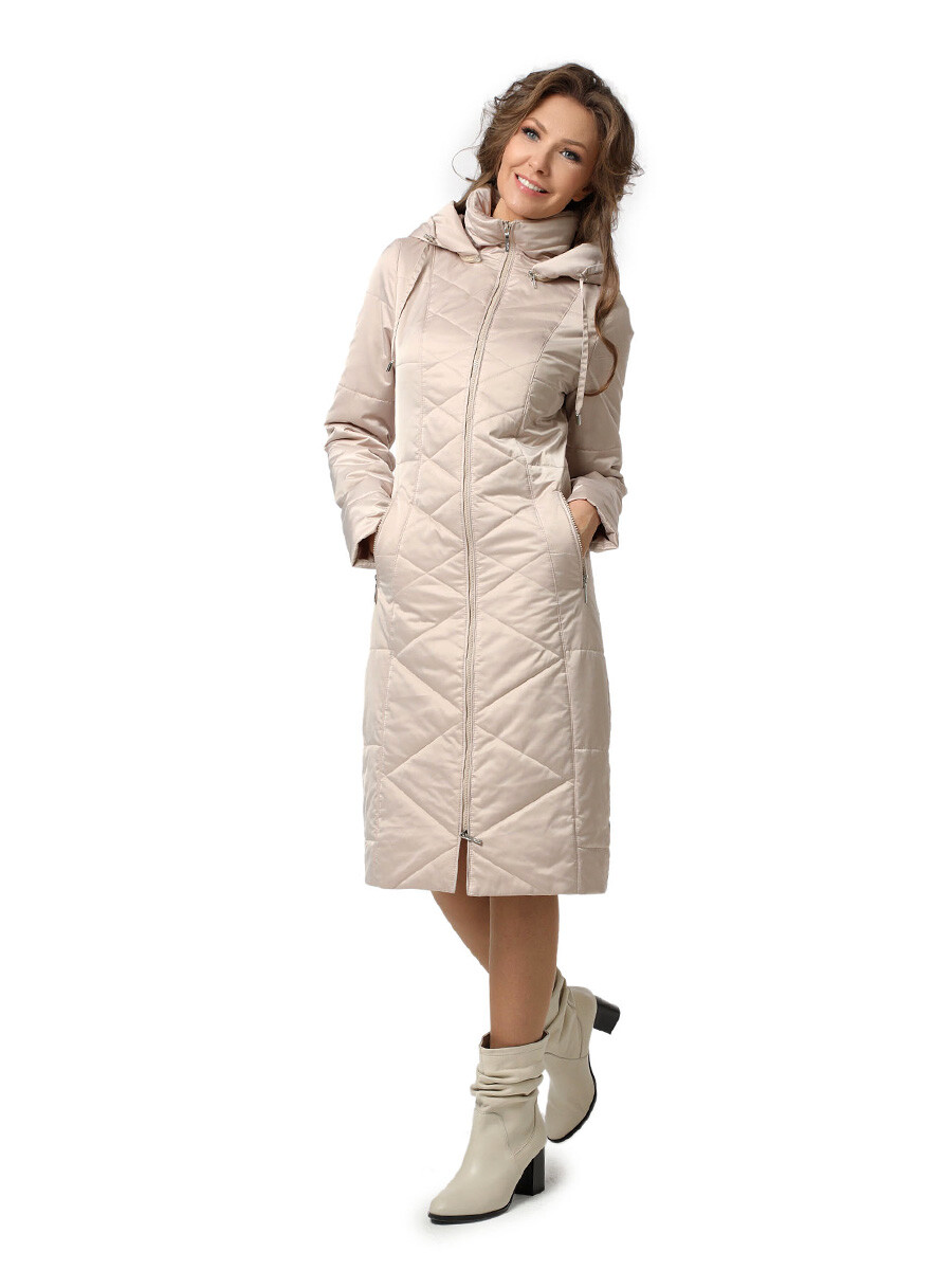 Пальто DizzyWay, размер 44, цвет бежевый 01850220 однобортное - фото 1