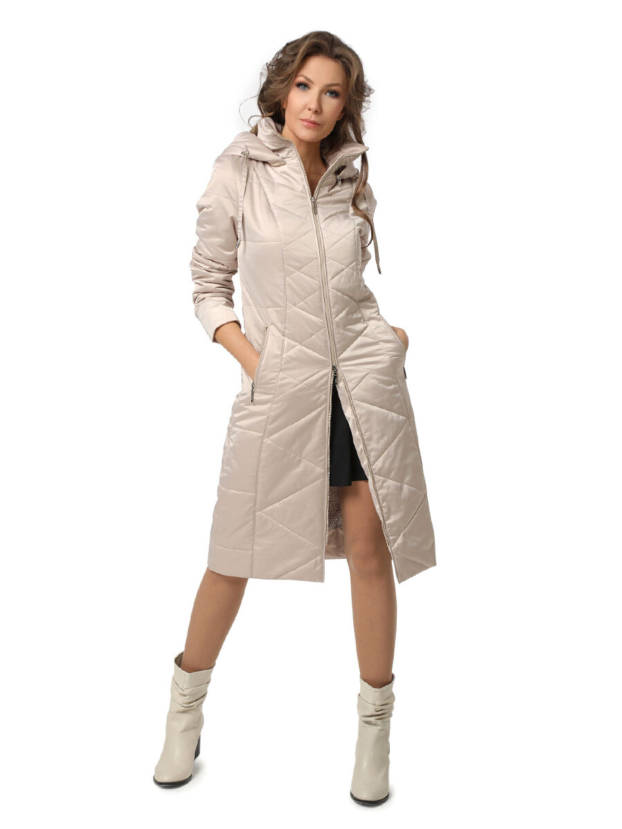 Пальто DizzyWay, размер 44, цвет бежевый 01850220 однобортное - фото 4