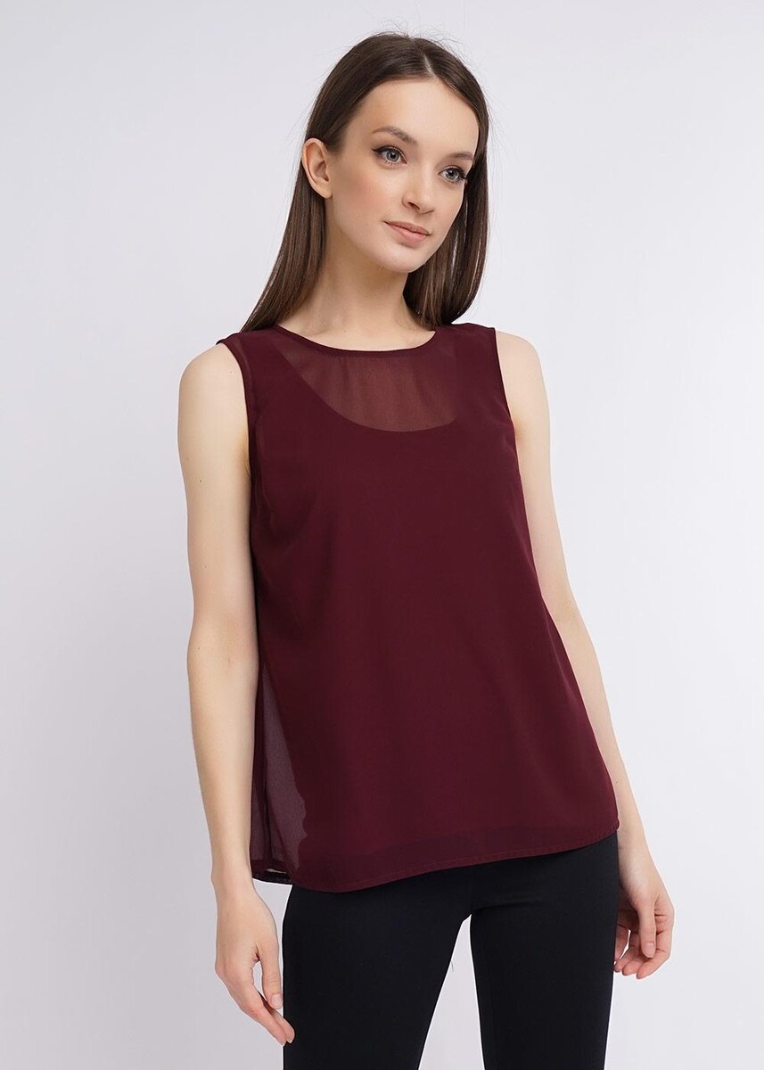 Блузка рубашка CLEVER, размер 44, цвет бордовый 01944156 - фото 2