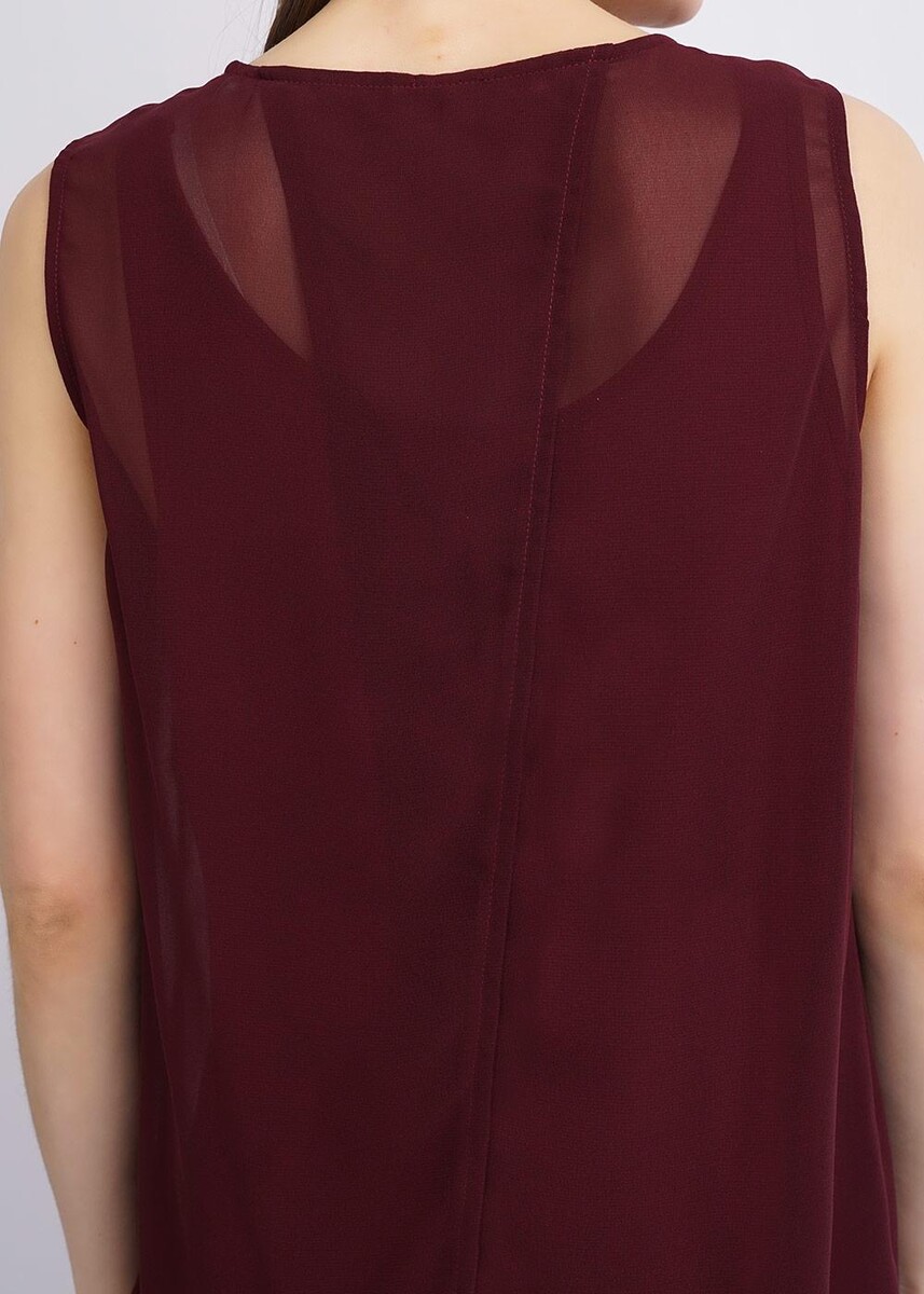 Блузка рубашка CLEVER, размер 44, цвет бордовый 01944156 - фото 4