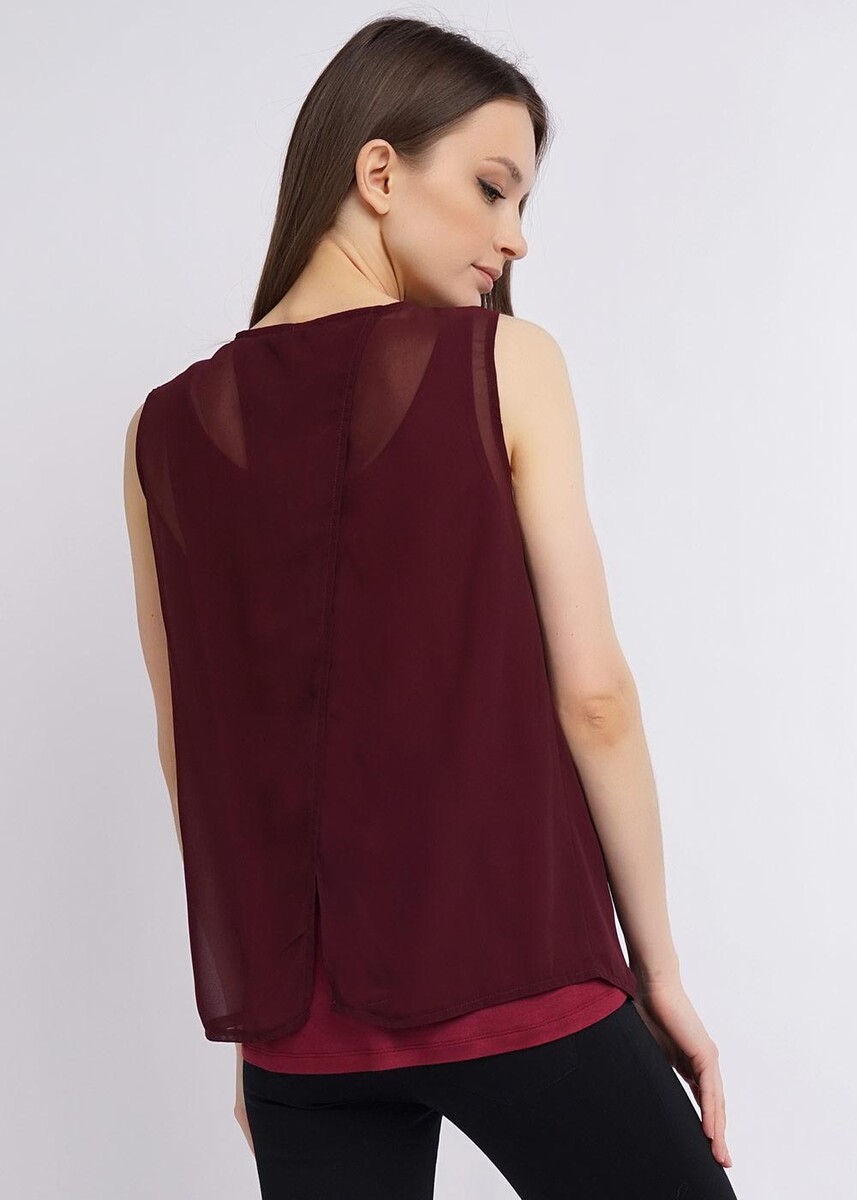Блузка рубашка CLEVER, размер 44, цвет бордовый 01944156 - фото 3