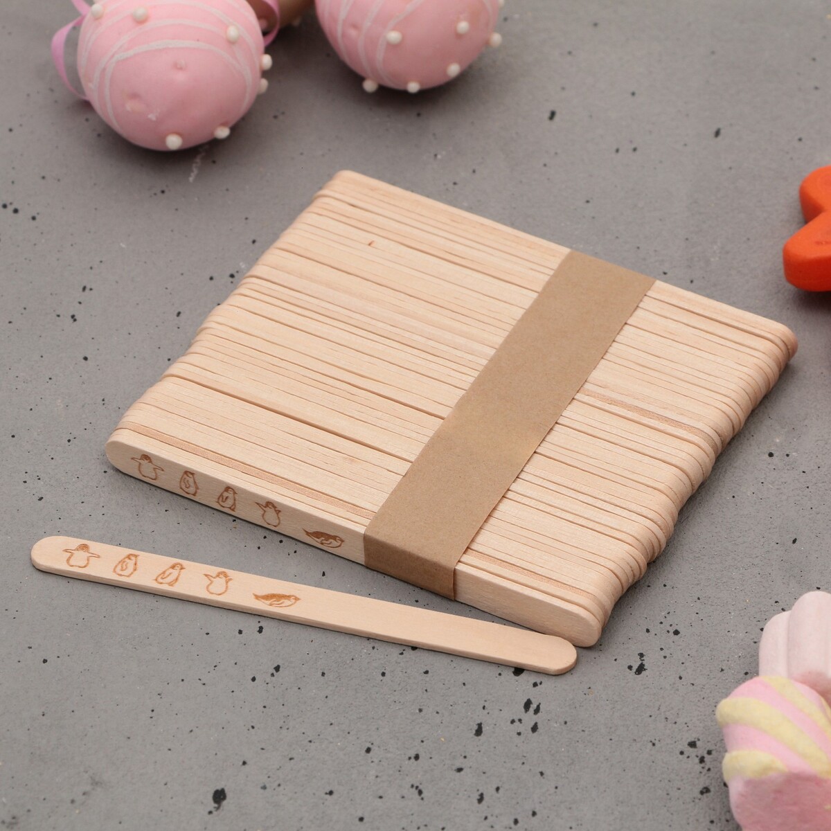 Палочки для мороженого деревянные палочки для кейк попсов 10×0 2 см 100 шт розовый