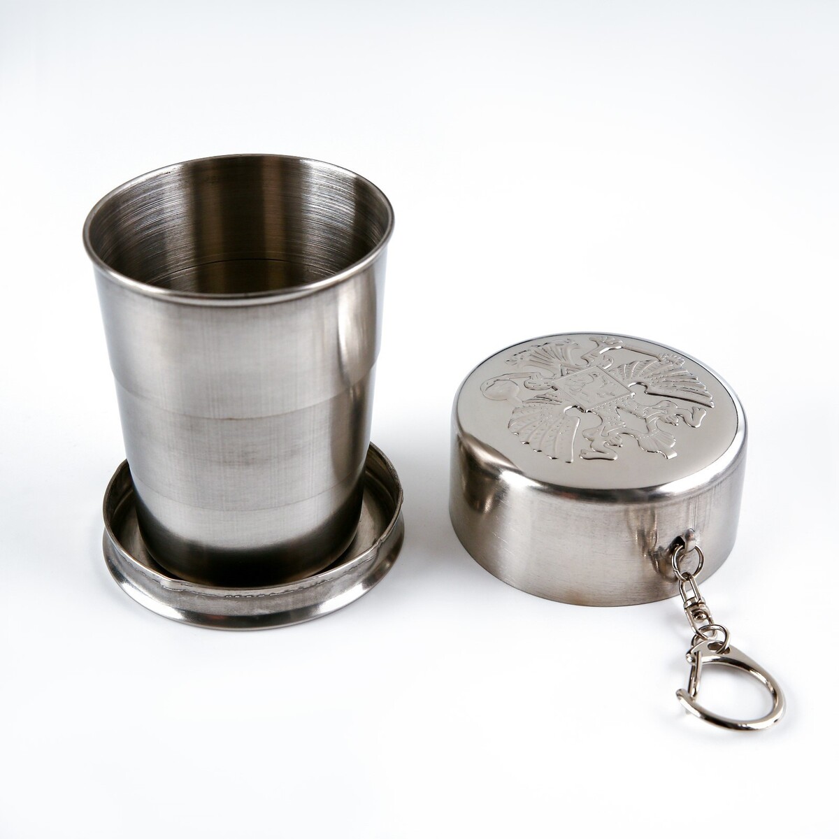 

Складной стакан с карабином, Серебристый