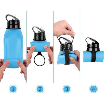 Бутылка для воды складная, 600 мл, 6.5 х