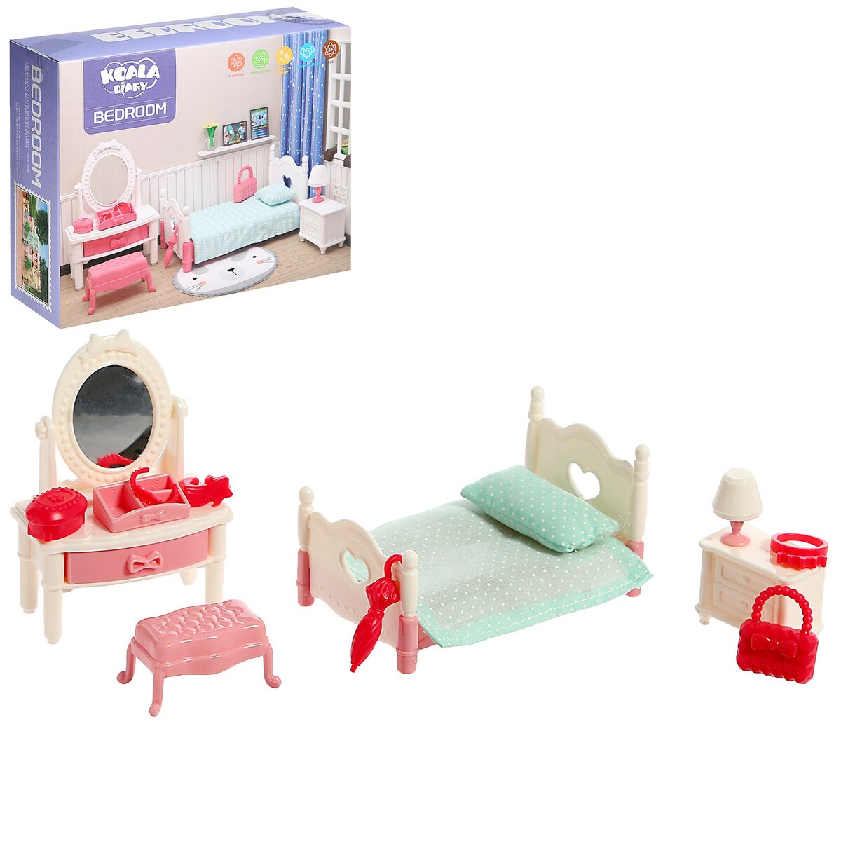 Набор мебели для кукол набор детской мебели туалетный столик и стул sitstep розовый