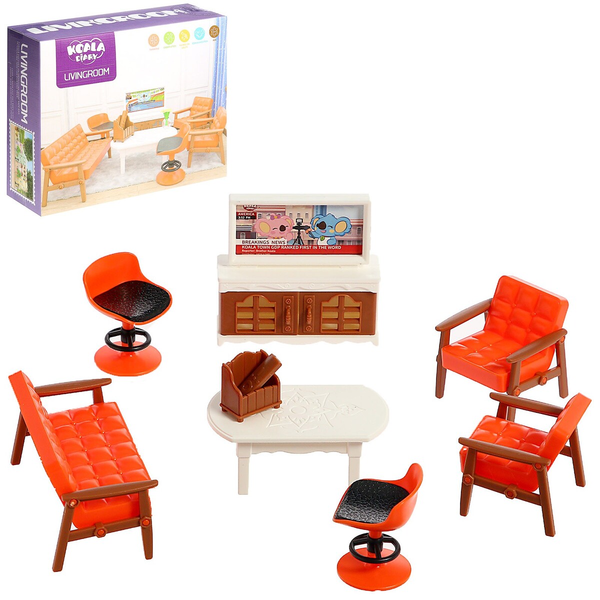 Набор мебели для кукол телевизор polarline 32pl12tc
